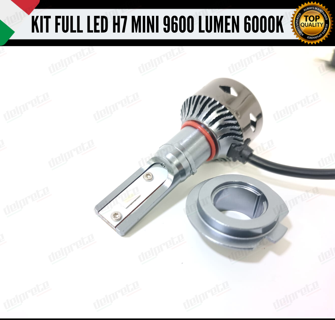 KIT LED H7 MINI FULL LED 6000K XENON CANBUS 9600 LUMEN REALI NO ERROR AUTO MOTO