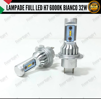 KIT LED H7 32W 8000 LUMEN 6000K BIANCO CANBUS LAMPADE LED CANBUS ULTRA COMPATTE