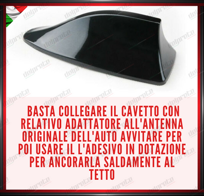 ANTENNA PINNA DI SQUALO NERO UNIVERSALE FIAT LANCIA BMW ABARTH RICEZIONE FM/AM