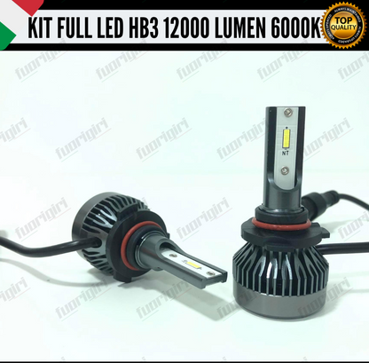 KIT FULL LED HB3 9005 12000L CANBUS 6000K BIANCO PER FARI A PARABOLA NO ERRORE