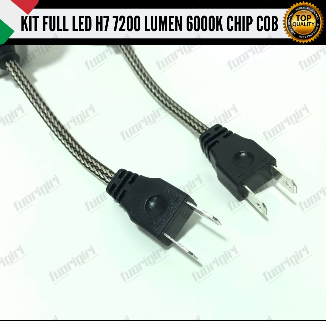 KIT FULL LED H7 CANBUS 7200 LUMEN REALI 6000K BIANCO NESSUN ERRORE AUTO