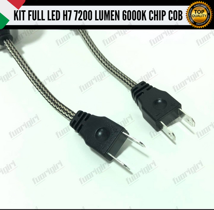 KIT FULL LED H7 CANBUS 7200 LUMEN REALI 6000K BIANCO NESSUN ERRORE AUTO