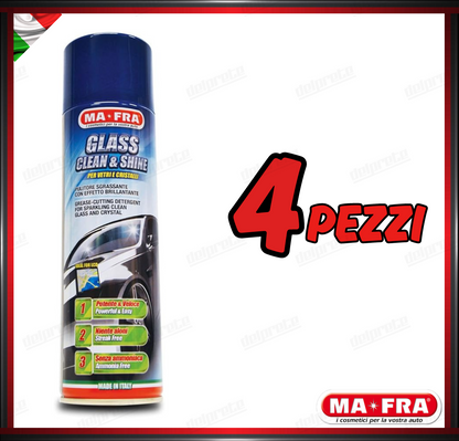 MAFRA - GLASS CLEAN E SHINE SPRAY PULITORE DETERGENTE VETRI AUTO 500 ML