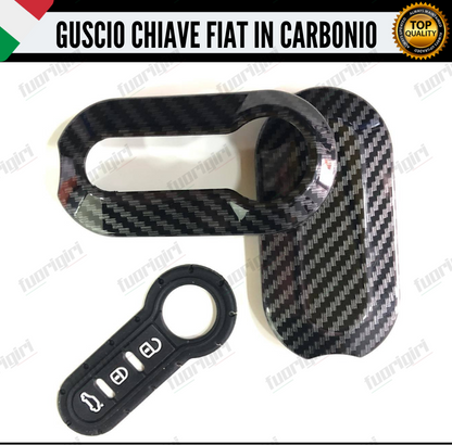 COVER GUSCIO CHIAVE IN CARBONIO 500 FIAT ABARTH LANCIA PUNTO PANDA BRAVO STILO