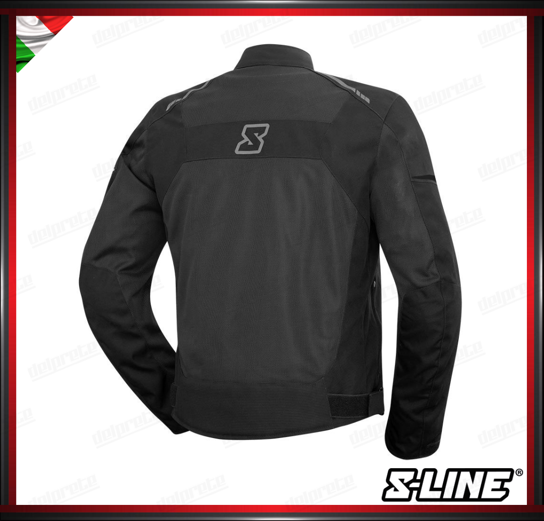 S-LINE - R-COOLER GIACCA MOTO IN TESSUTO ESTIVO MESH TRASPIRANTE - NERO