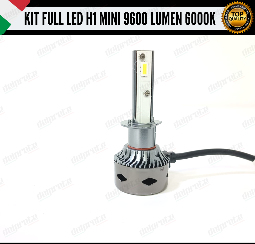 KIT LED H1 MINI FULL LED 6000K XENON CANBUS 9600 LUMEN REALI NO ERROR AUTO MOTO