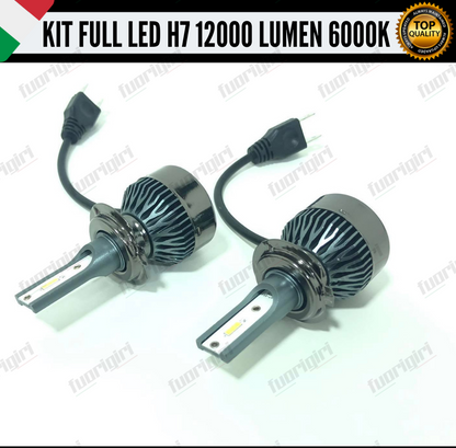 KIT FULL LED H7 12000 LUMEN CANBUS 6000K BIANCO PER FARI A PARABOLA 100% NOERROR