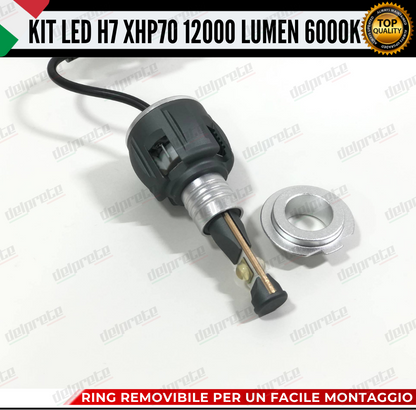 KIT FULL LED H7 XHP70 12000 LUMEN CANBUS PER FARI LENTICOLARE E PARABOLA NO ERRORE