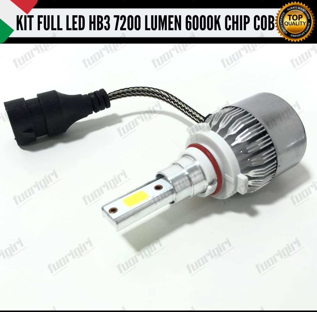 KIT FULL LED HB3 9005 CANBUS 7200 LUMEN REALI 6000K BIANCO NESSUN ERRORE AUTO