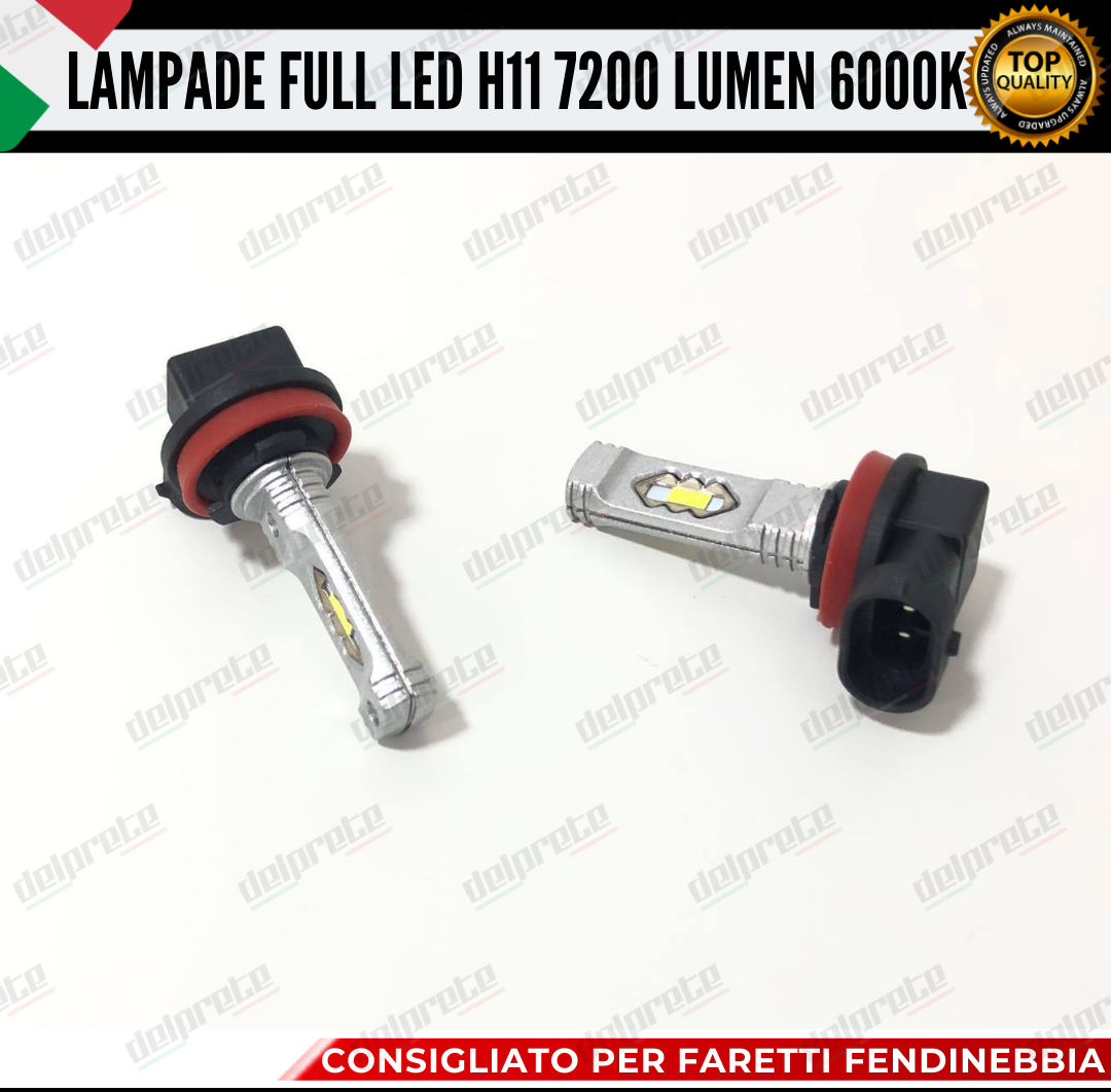 COPPIA LAMPADE H11 LED BIANCO 7200 LUMEN CANBUS 6000K CONSIGLIATE FENDINEBBIA