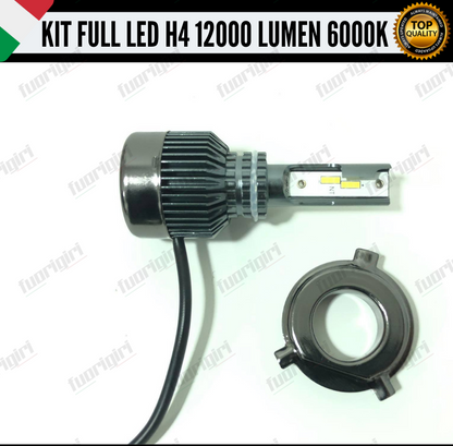 KIT FULL LED H4 12000 LUMEN CANBUS 6000K BIANCO PER FARI A PARABOLA 100% NOERROR