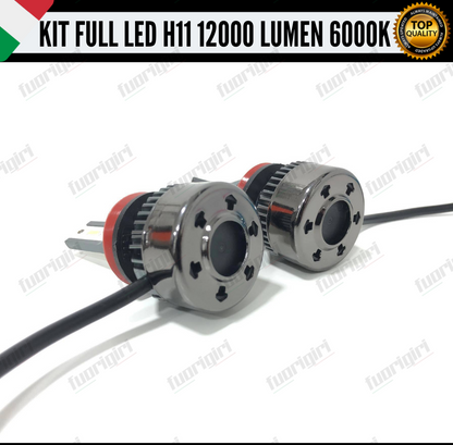 KIT FULL LED H11 6000K BIANCO 12000 LUMEN CANBUS FENDINEBBIA FIAT PANDA 3° SERIE