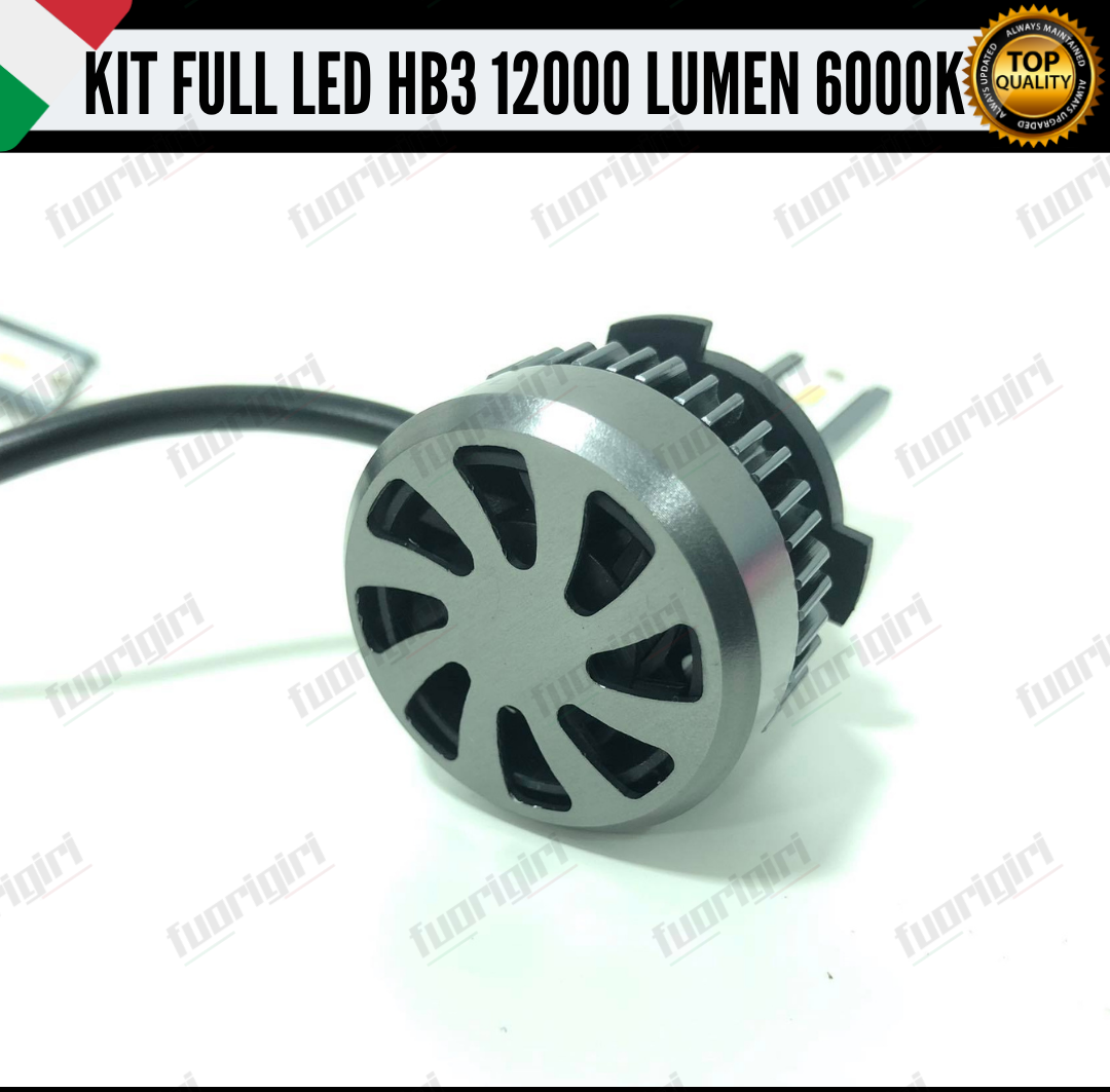 KIT FULL LED HB3 9005 12000L CANBUS 6000K BIANCO PER FARI A PARABOLA NO ERRORE