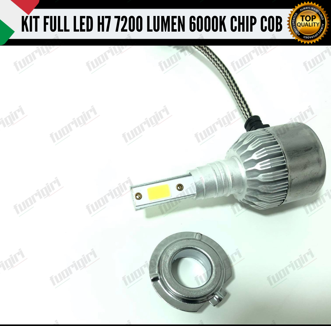 KIT FULL LED H7 CANBUS 7200 LUMEN REALI 6000K BIANCO NESSUN ERRORE AUTO