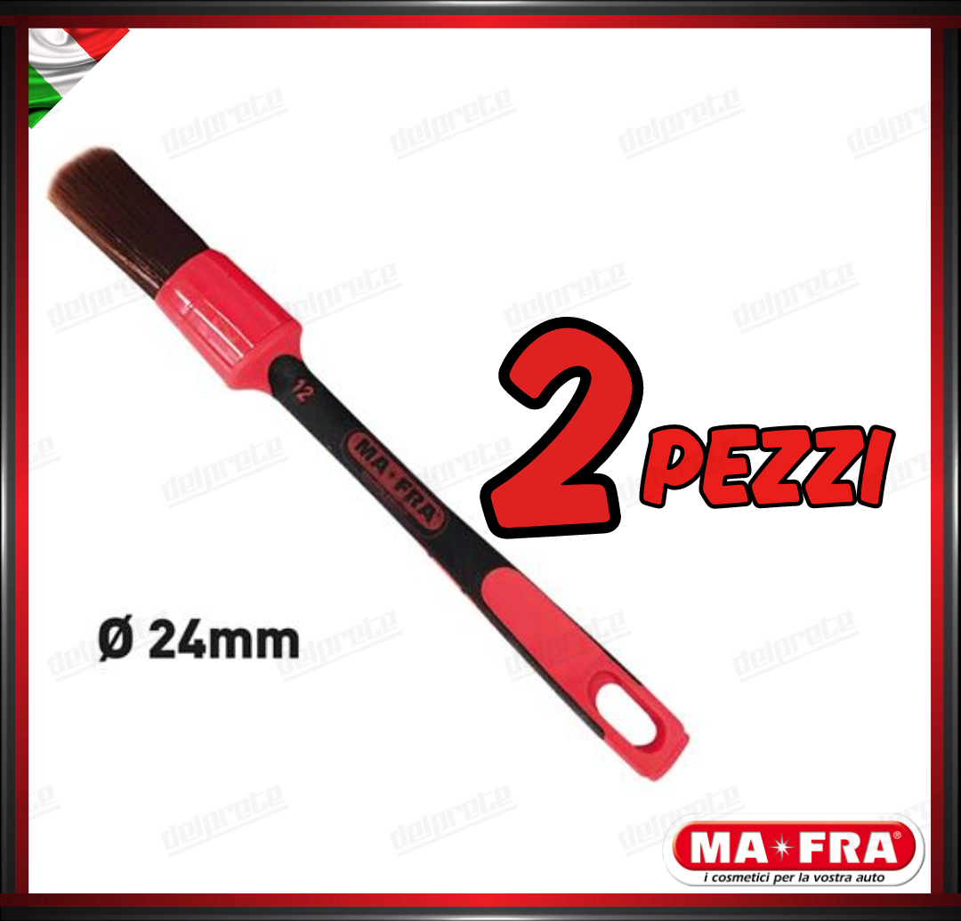 MAFRA - PENNELLO 24mm RED BRUSH CAR DETAILER PULIZIA INTERNO ESTERNO AUTO MOTO