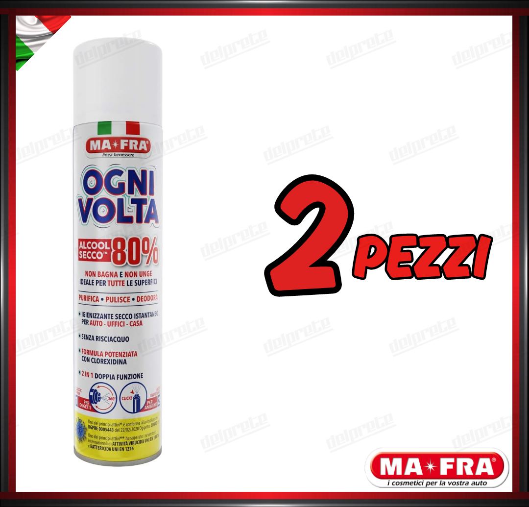 MAFRA - OGNI VOLTA SPRAY IGIENIZZANTE ALCOL SECCO PURIFICA PULISCE DEODORA 300ML