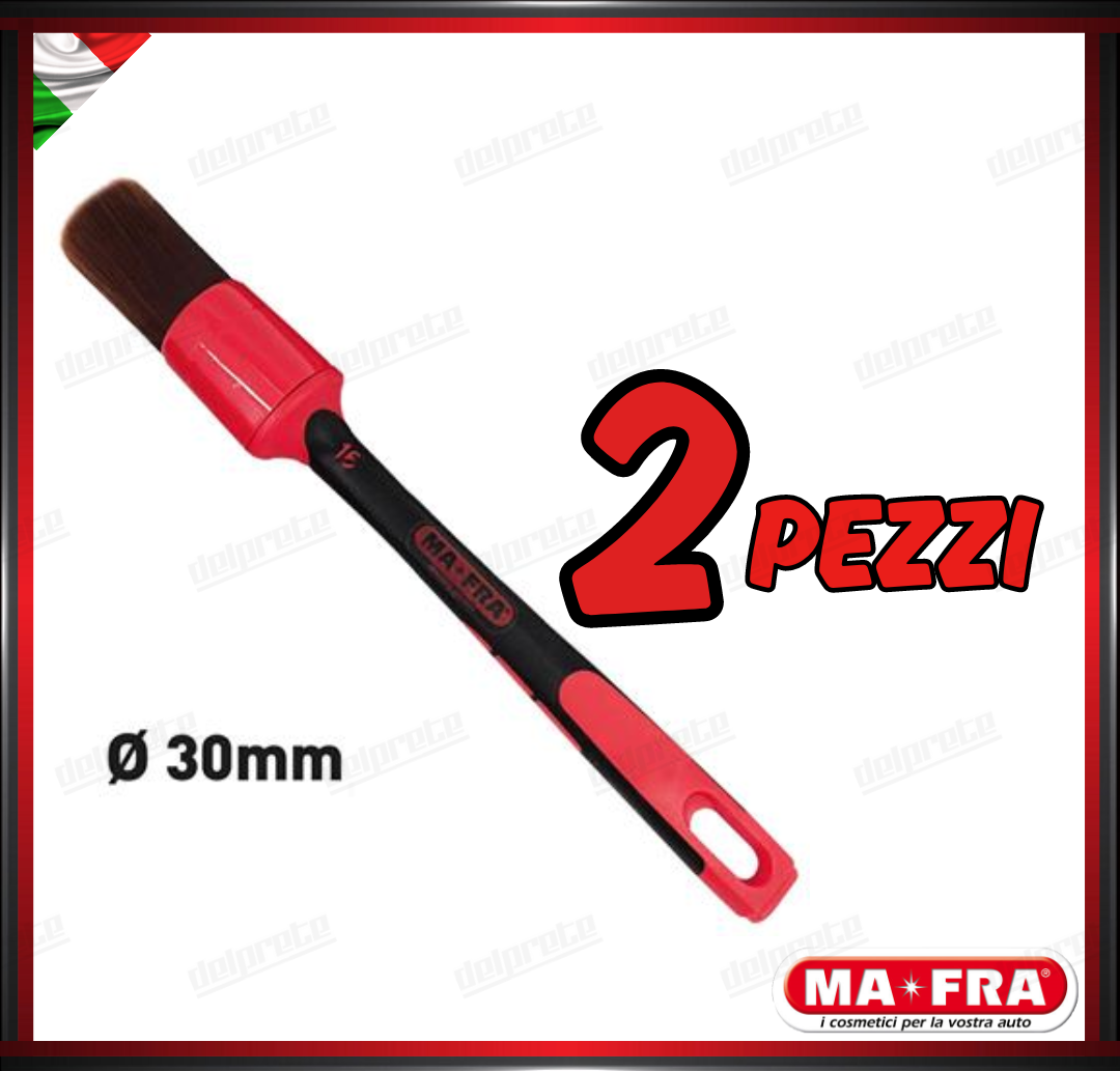 MAFRA - PENNELLO 30mm RED BRUSH CAR DETAILER PULIZIA INTERNO ESTERNO AUTO MOTO