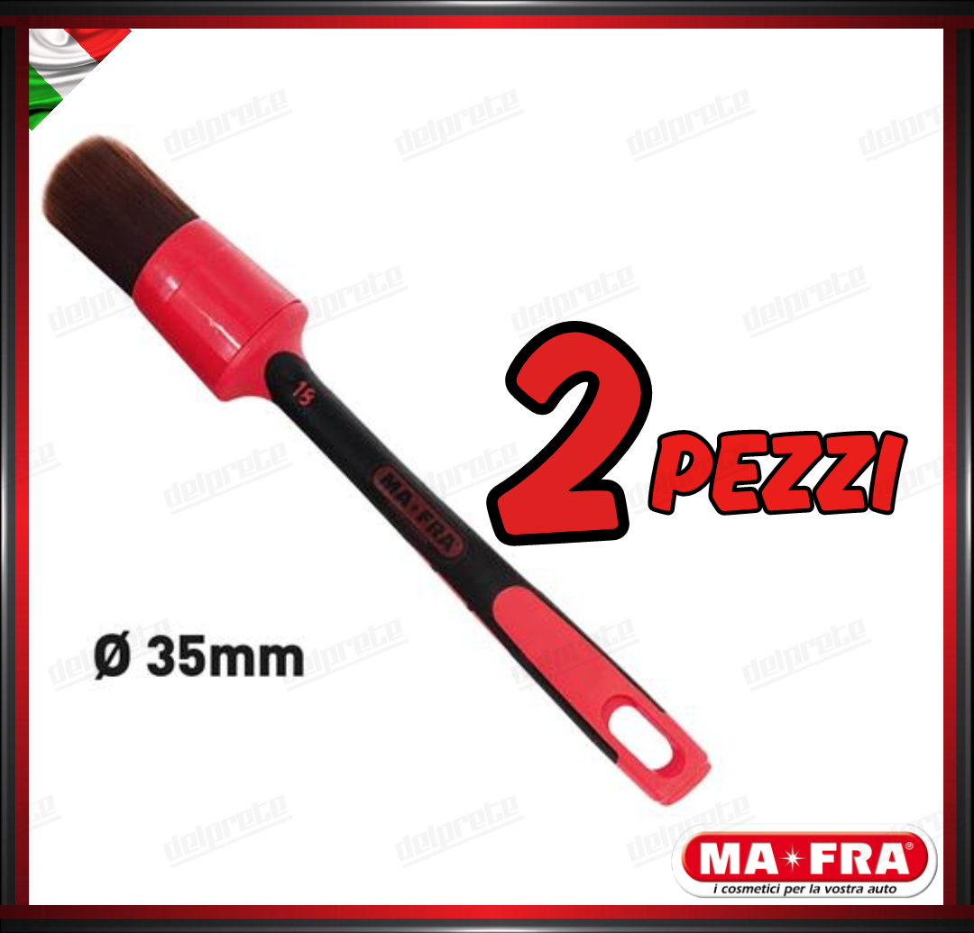 MAFRA - PENNELLO 35mm RED BRUSH CAR DETAILER PULIZIA INTERNO ESTERNO AUTO MOTO