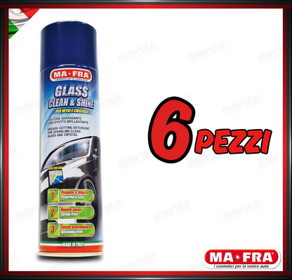 MAFRA - GLASS CLEAN E SHINE SPRAY PULITORE DETERGENTE VETRI AUTO 500 ML