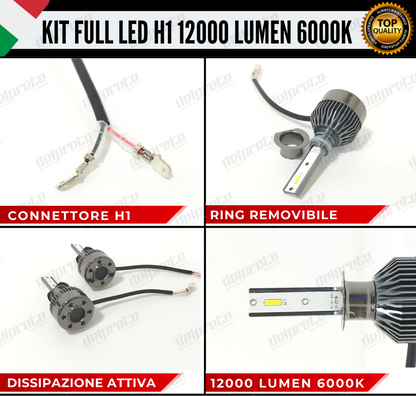 KIT FULL LED ALFA ROMEO 147 MK2 ANABBAGLIANTI ABBAGLIANTI 12000 LUMEN NO ERRORE