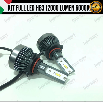 KIT FULL LED HB3 9005 12000L CANBUS 6000K BIANCO PER FARI A PARABOLA NO ERRORE