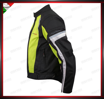 GIACCA MOTO FLUO IN TESSUTO MESH ESTIVA TRASPIRANTE PROTEZIONI OMOLOGATE CE