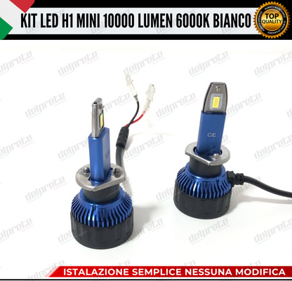 KIT FULL LED LAMPADE LED H1 MINI NO ERROR 6000K BIANCO 10000 LUMEN LM CANBUS