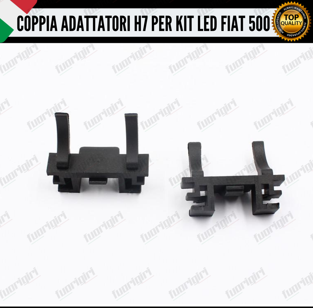 COPPIA ADATTATORI PORTALAMAPDE PORTA LAMPADE PER KIT LED H7 FIAT 500 CINQUECENTO