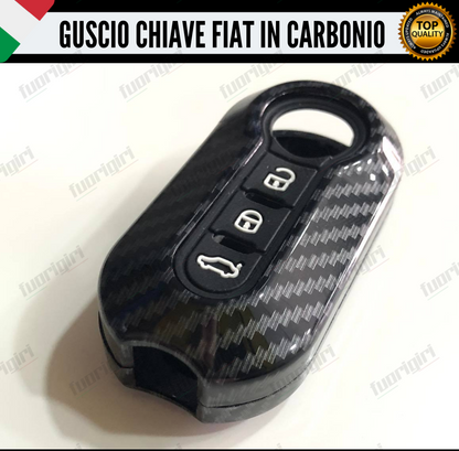 COVER GUSCIO CHIAVE IN CARBONIO 500 FIAT ABARTH LANCIA PUNTO PANDA BRAVO STILO