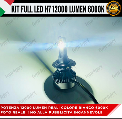 KIT FULL LED FIAT TIPO 12000 LUMEN H7 6000K BIANCO ANABBAGLIANTI + ABBAGLIANTI