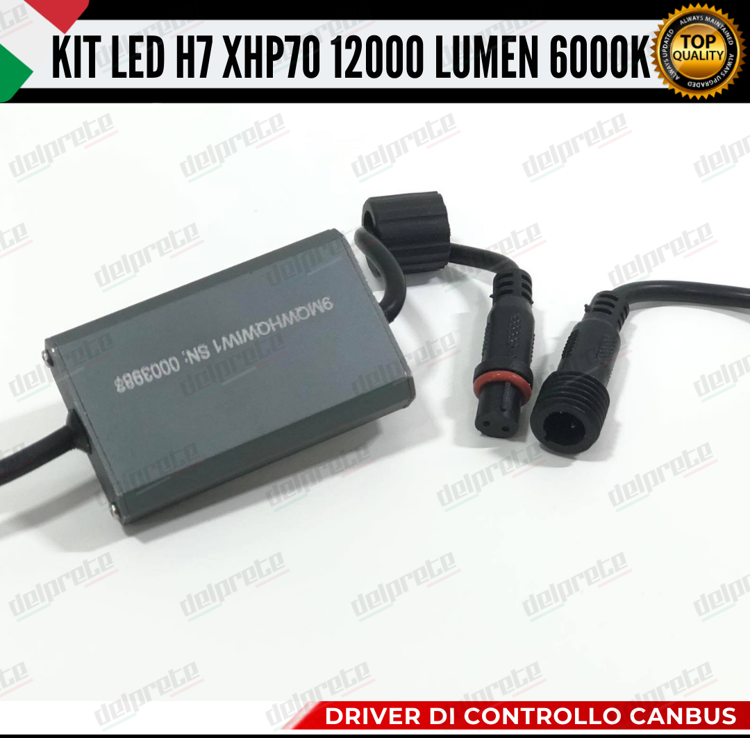 KIT FULL LED H7 XHP70 12000 LUMEN CANBUS PER FARI LENTICOLARE E PARABOLA NO ERRORE