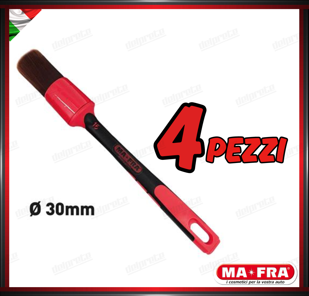 MAFRA - PENNELLO 30mm RED BRUSH CAR DETAILER PULIZIA INTERNO ESTERNO AUTO MOTO