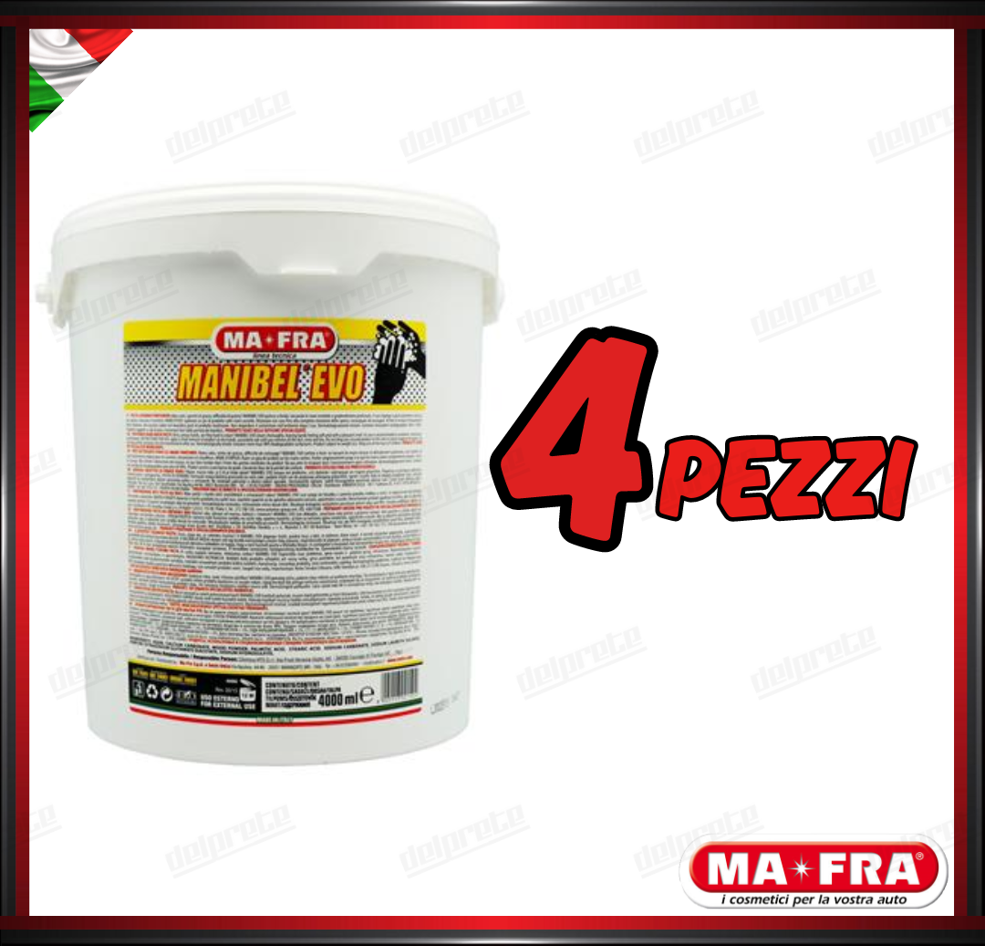 MAFRA - MANIBEL EVO 4KG PASTA LAVAMANI ALLA GLICERINA CON ABRASIVO PER MECCANICI