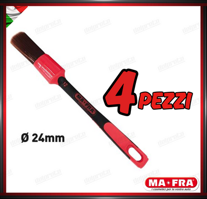 MAFRA - PENNELLO 24mm RED BRUSH CAR DETAILER PULIZIA INTERNO ESTERNO AUTO MOTO