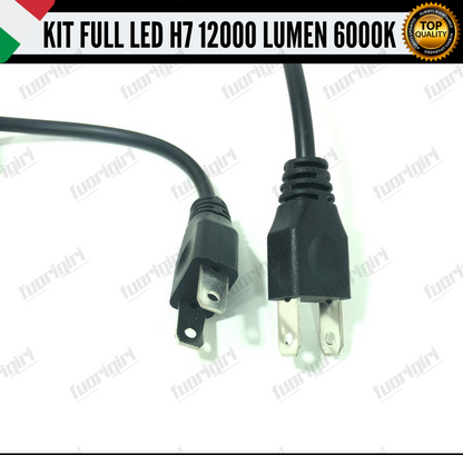 KIT FULL LED H7 12000 LUMEN CANBUS 6000K BIANCO PER FARI A PARABOLA 100% NOERROR