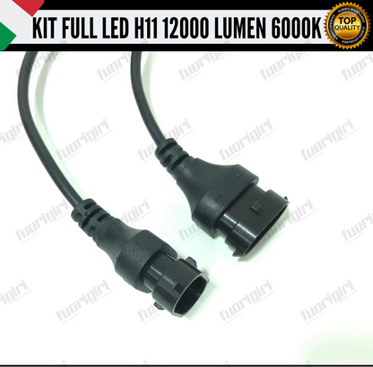 KIT FULL LED H11 12000 LUMEN CANBUS 6000K BIANCO PER FARI A PARABOLA 100% NOERROR