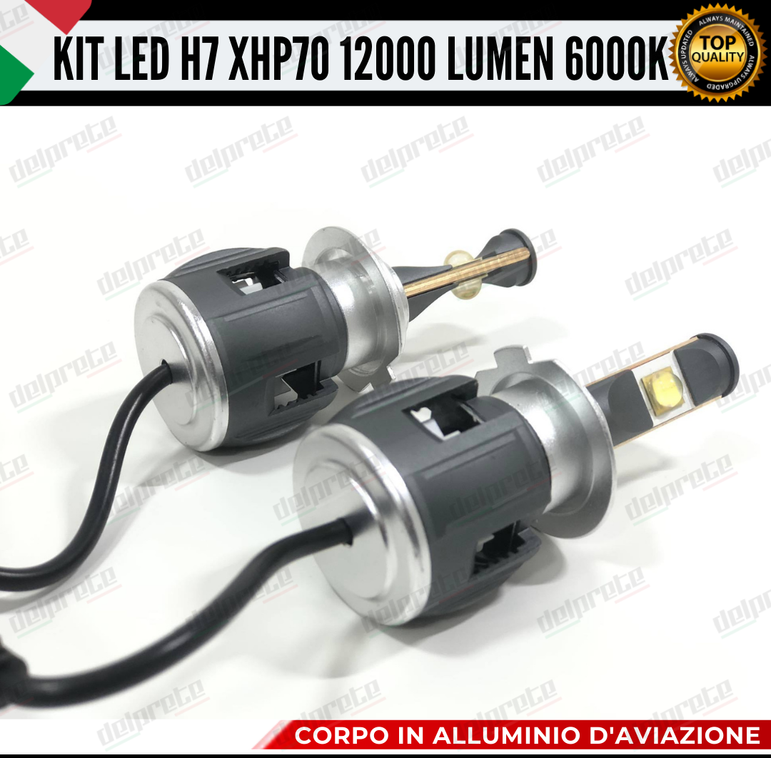 KIT FULL LED H7 XHP70 12000 LUMEN CANBUS PER FARI LENTICOLARE E PARABOLA NO ERRORE