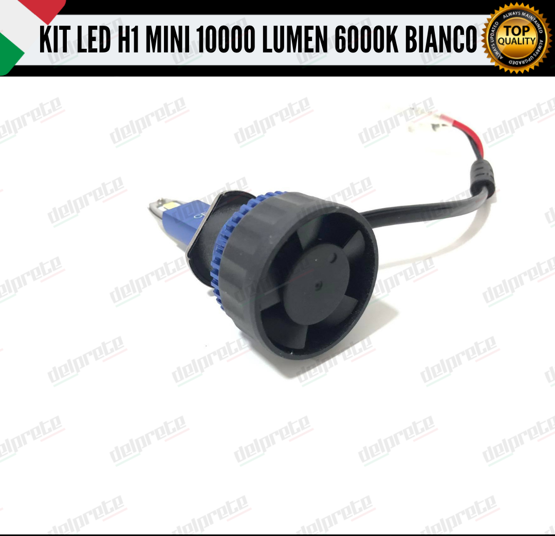 KIT FULL LED LAMPADE LED H1 MINI NO ERROR 6000K BIANCO 10000 LUMEN LM CANBUS