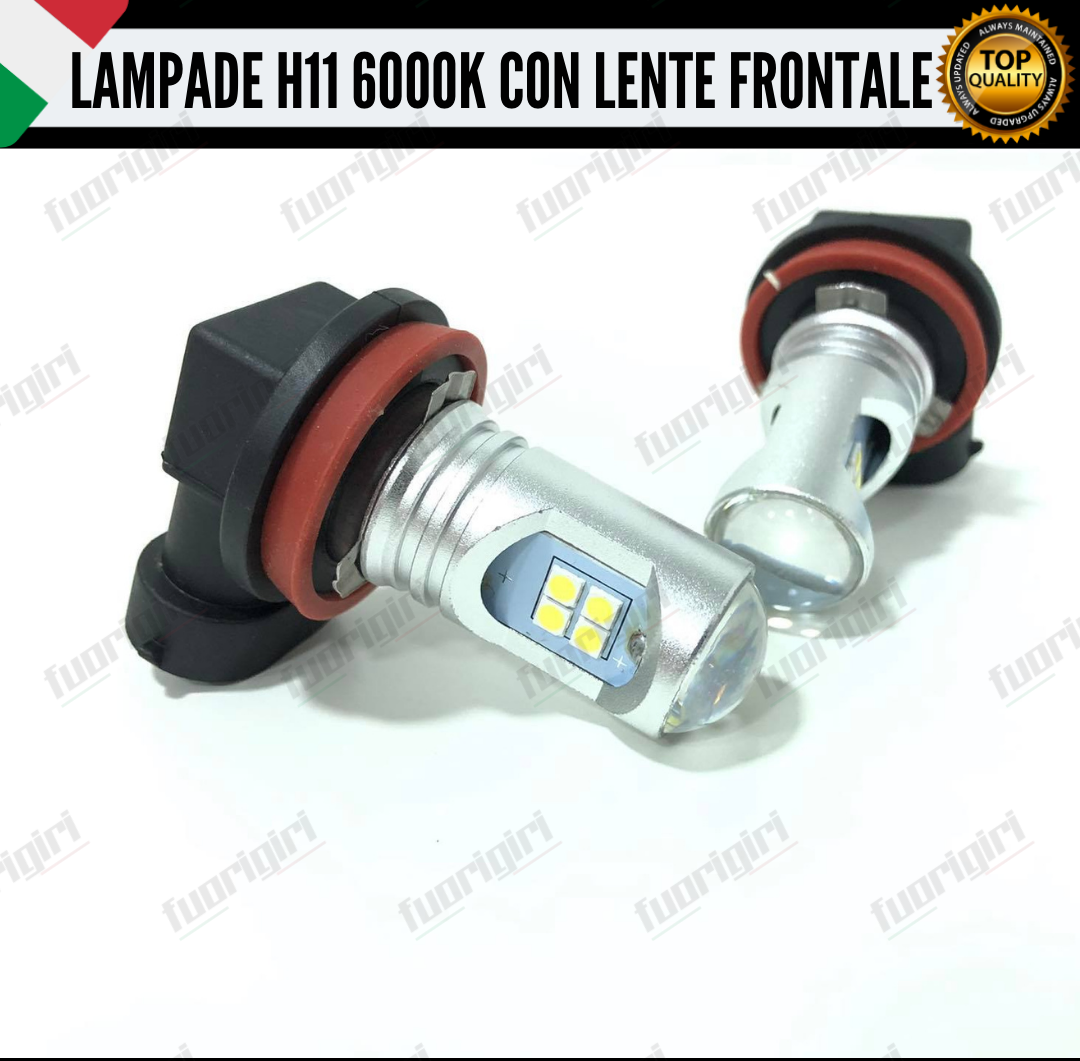 COPPIA LAMPADE H11 LED BIANCO CREE COB CANBUS 6000K CONSIGLIATE PER FENDINEBBIA