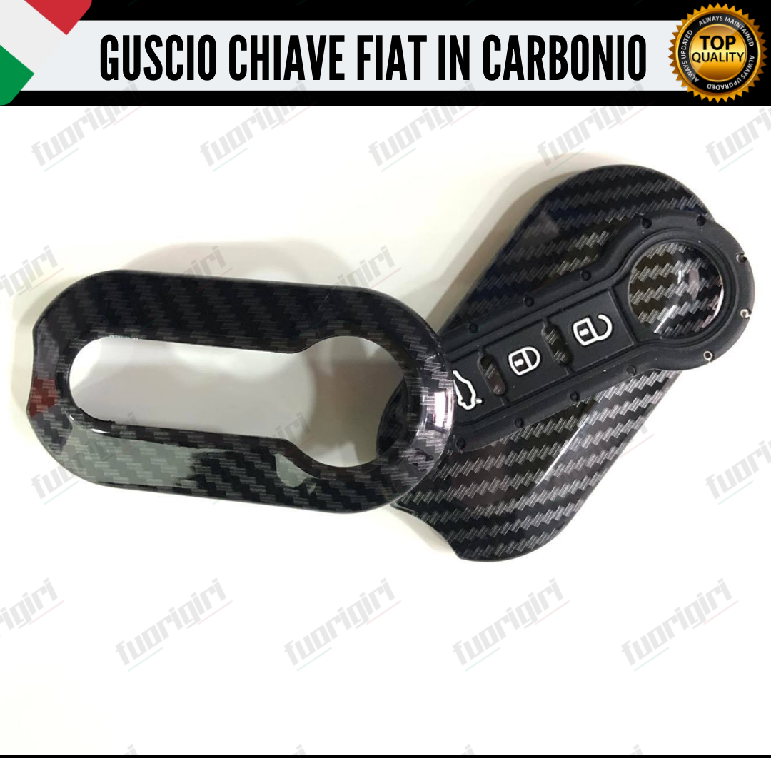 COVER GUSCIO CHIAVE IN CARBONIO 500 FIAT ABARTH LANCIA PUNTO PANDA BRAVO STILO