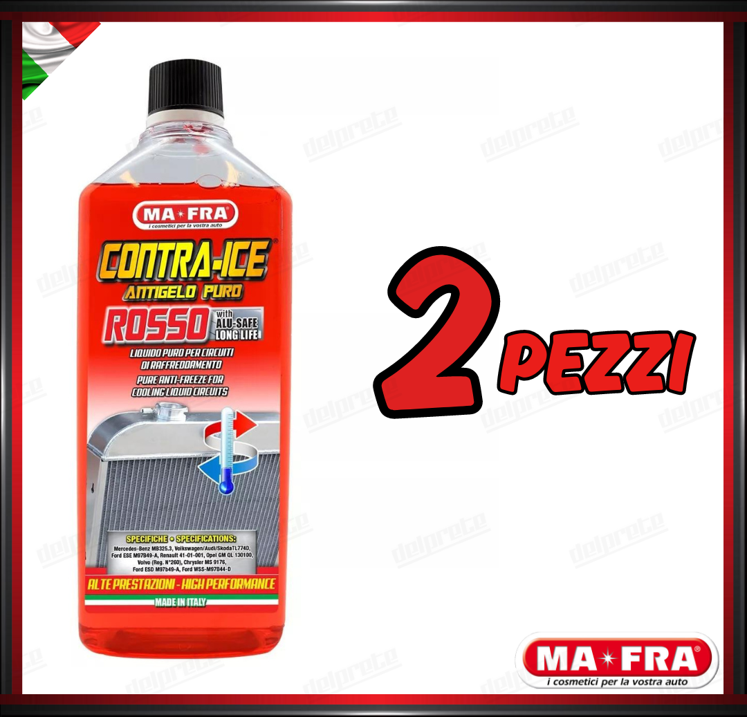 MAFRA - ANTIGELO PROTETTIVO ROSSO CONTRA ICE PURO LIQUIDO RADIATORI 1000 ML 1LT