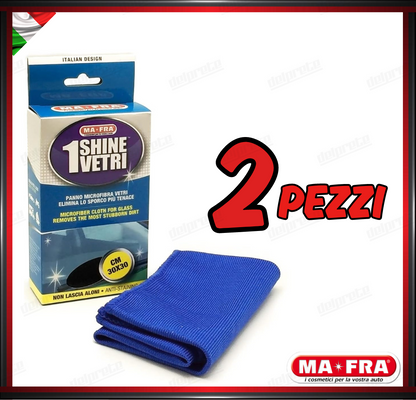 MAFRA - 1 SHINE VETRI PANNO MICROFIBRA PULIZIA VETRI ANTI ALONE VETRI AUTO CASA