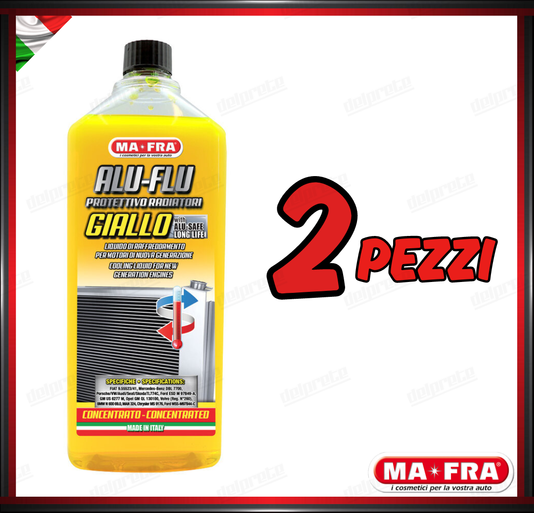 MAFRA - ALU FLU ANTIGELO PROTETTIVO GIALLO PURO LIQUIDO RADIATORI 1000 ML 1LT