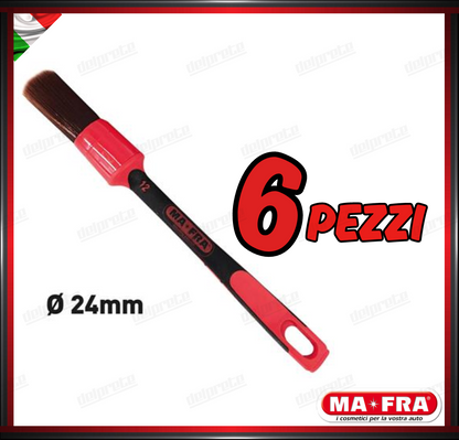 MAFRA - PENNELLO 24mm RED BRUSH CAR DETAILER PULIZIA INTERNO ESTERNO AUTO MOTO