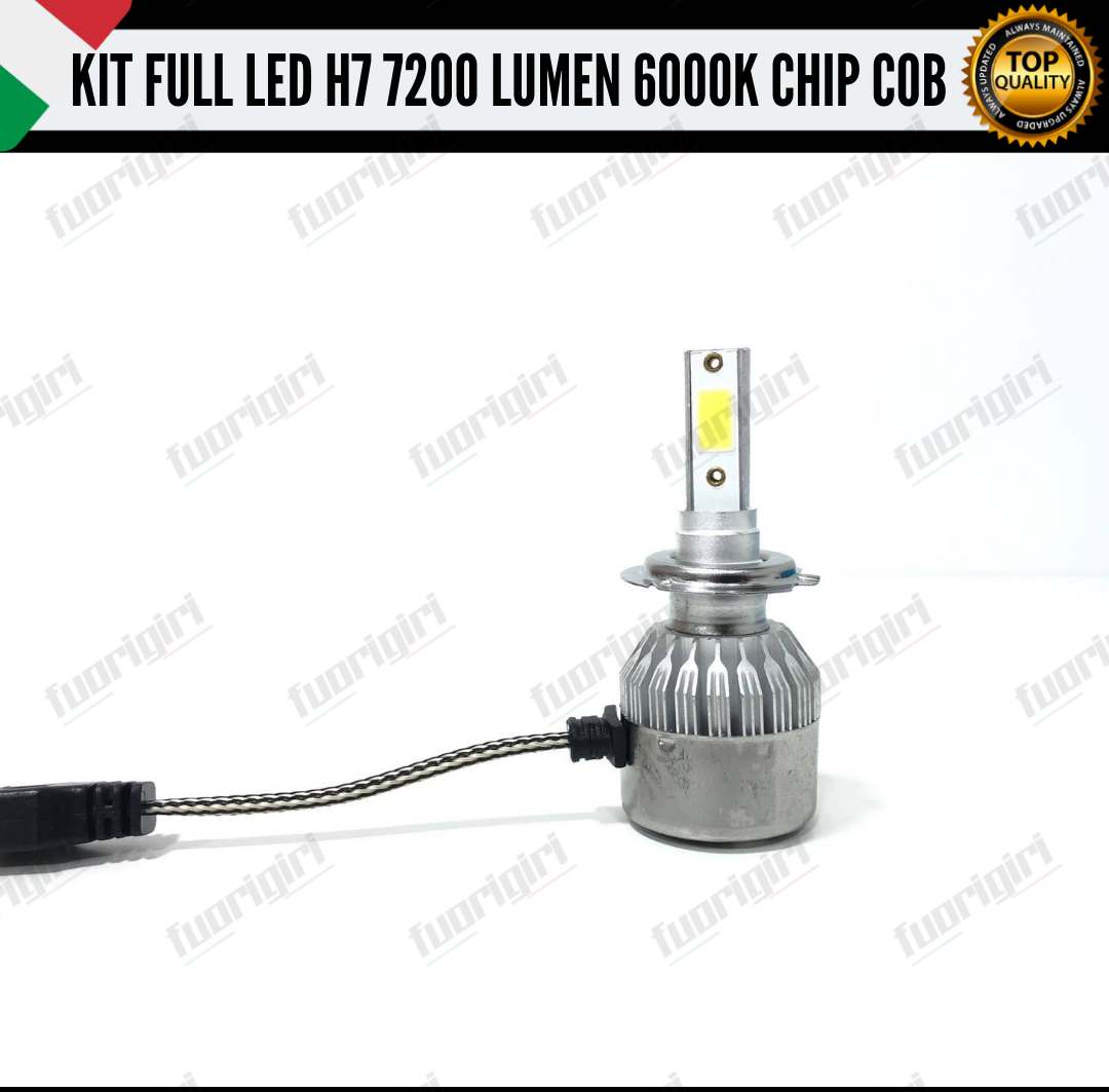 KIT FULL LED H7 CANBUS 7200 LUMEN REALI 6000K BIANCO NESSUN ERRORE AUTO