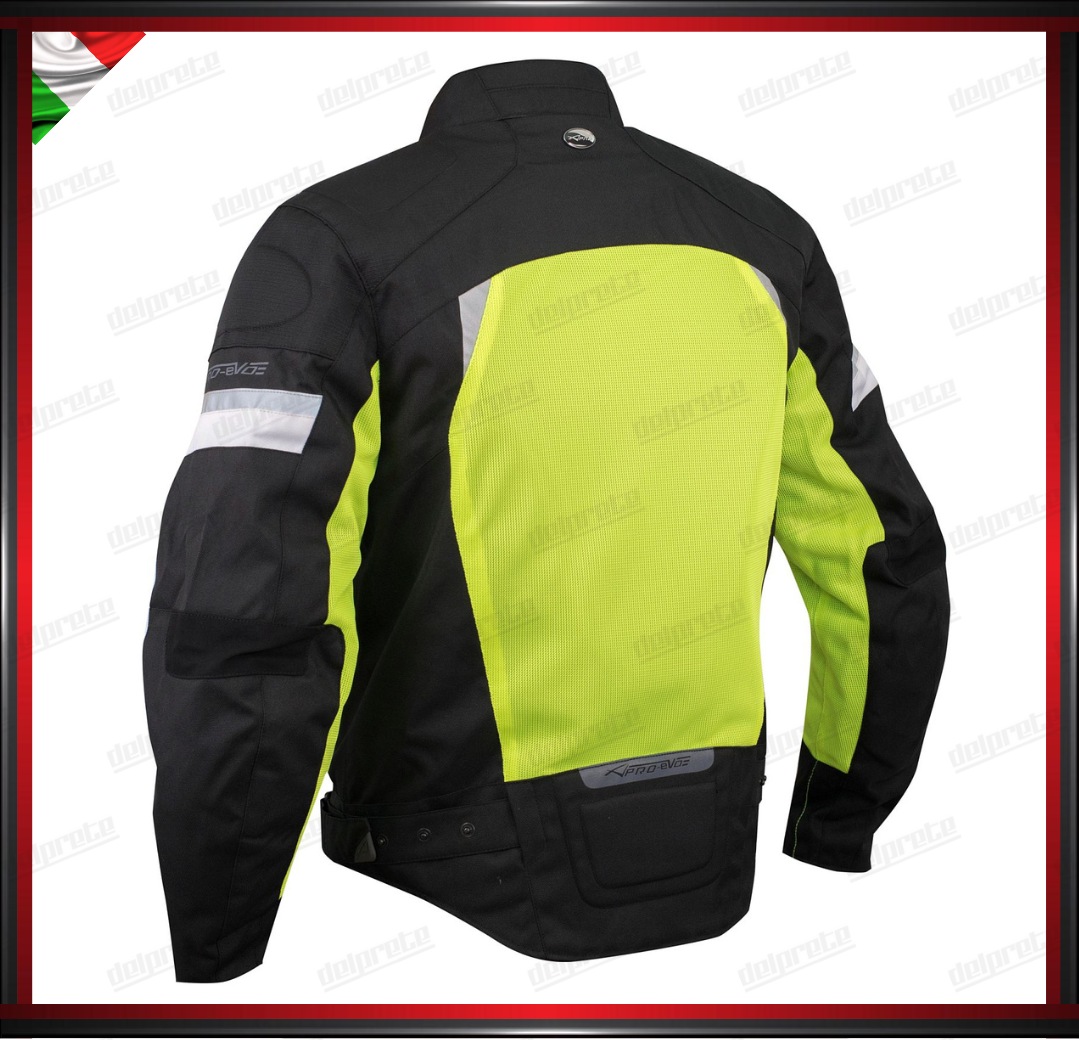 GIACCA MOTO FLUO IN TESSUTO MESH ESTIVA TRASPIRANTE PROTEZIONI OMOLOGATE CE