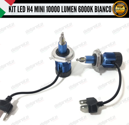 KIT FULL LED LAMPADE LED H4 MINI NO ERROR 6000K BIANCO 10000 LUMEN LM CANBUS