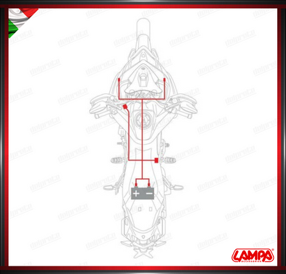 LIGHT WIRING KIT CABLAGGIO COPPIA FARETTI MOTO 12V CON INTERRUTTORE ON-OFF