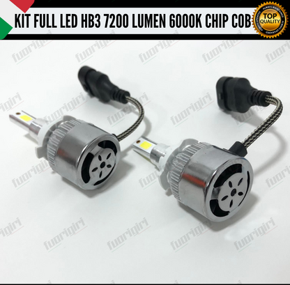 KIT FULL LED HB3 9005 CANBUS 7200 LUMEN REALI 6000K BIANCO NESSUN ERRORE AUTO