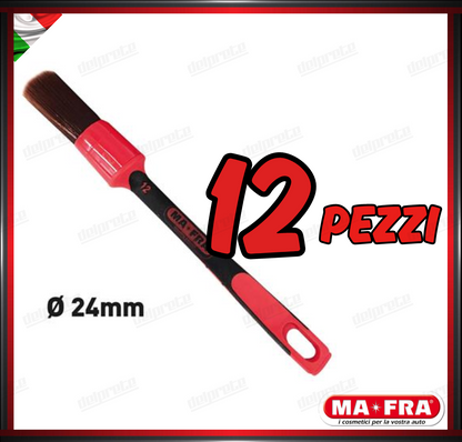 MAFRA - PENNELLO 24mm RED BRUSH CAR DETAILER PULIZIA INTERNO ESTERNO AUTO MOTO